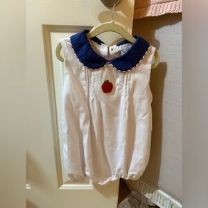 The Bella bean back to school bubble with collar and apple motif